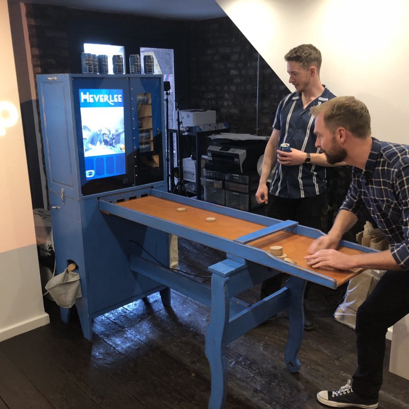 Alan playing a game in the studio