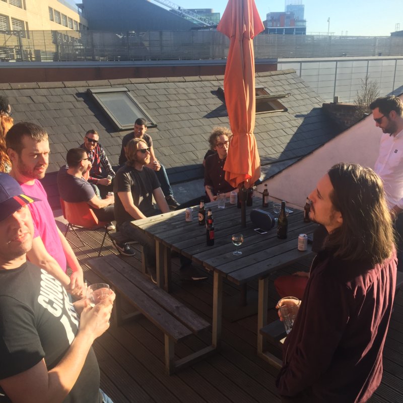 Team on roof terrace 2018