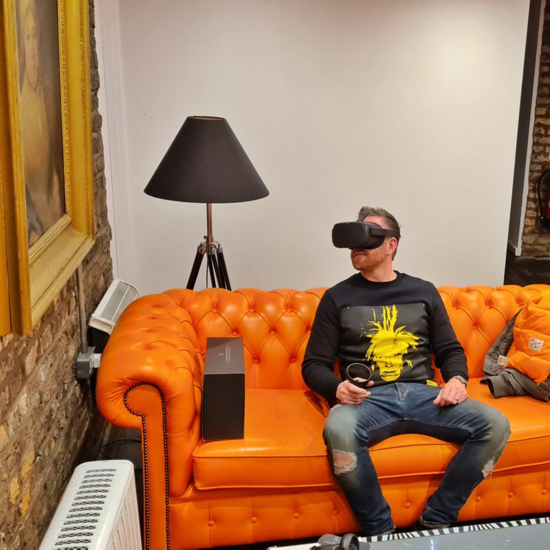 Creative Director, Dan Taylor, checking out the progress on our latest virtual reality project