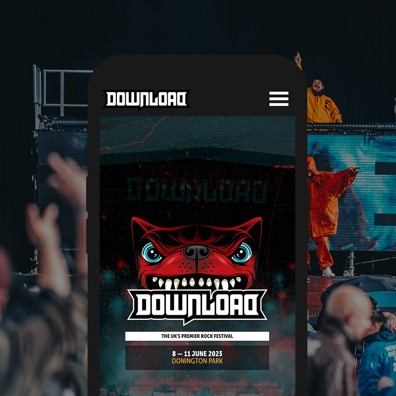 Homepage Mobile - Download Festival website