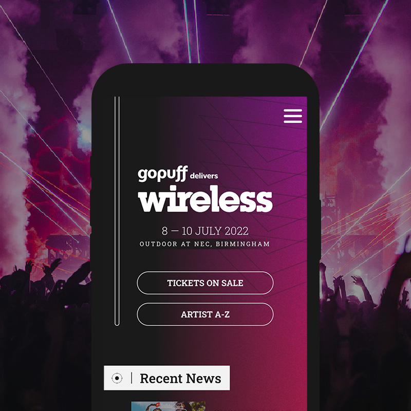 Birmingham website Wireless Festival - Top Level Domain signposting