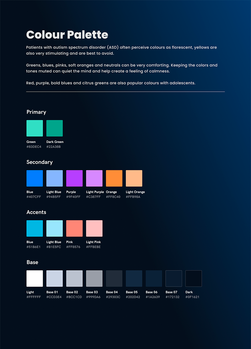 Colour palette with accessibility in mind