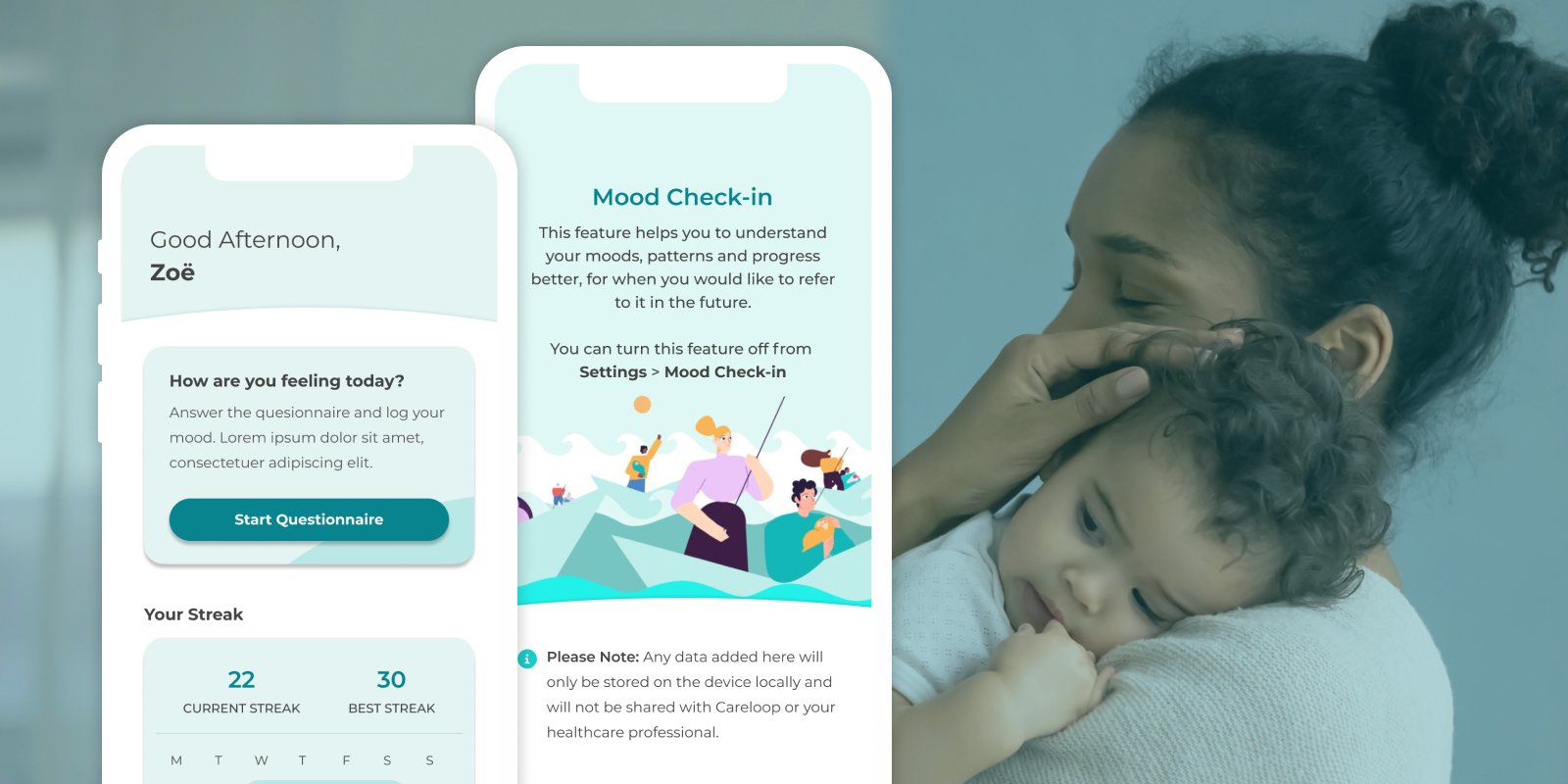 Careloop UI mockup