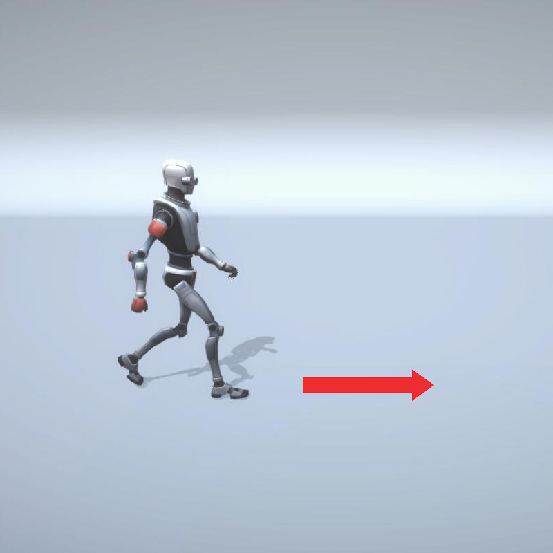 Robot character in motion