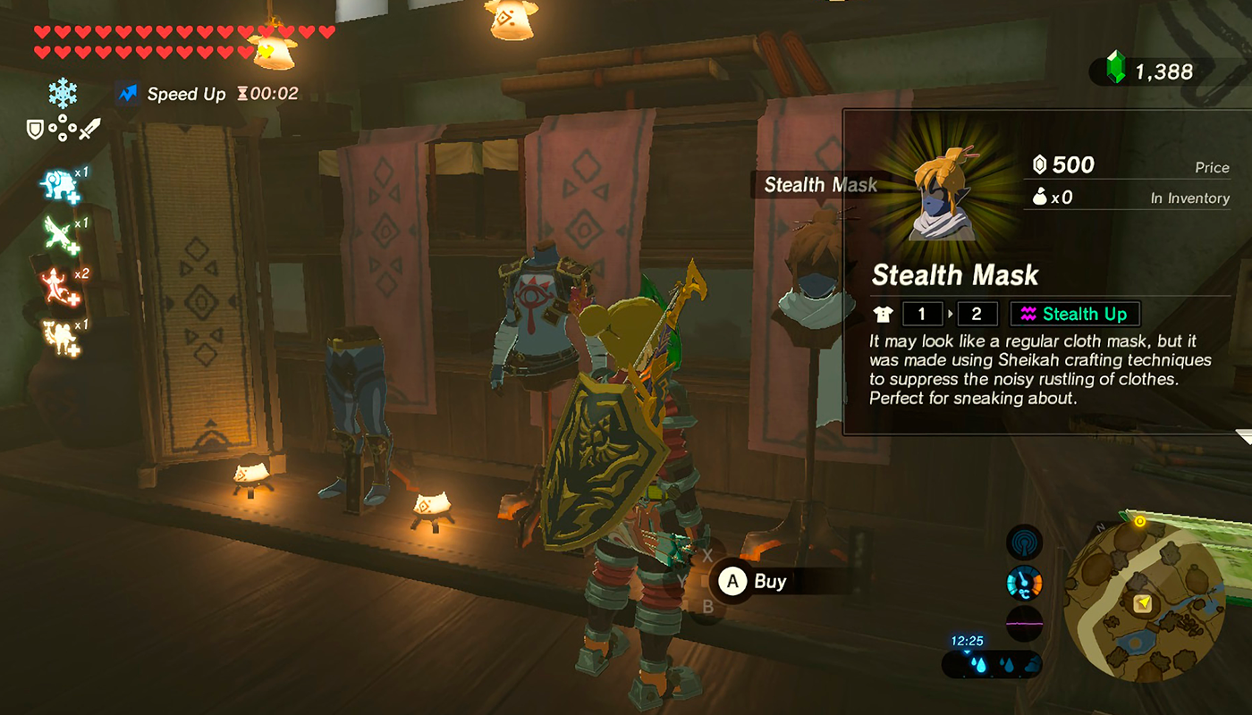 Example of non-diegetic UI in 'The Legend of Zelda - Breath of the Wild'