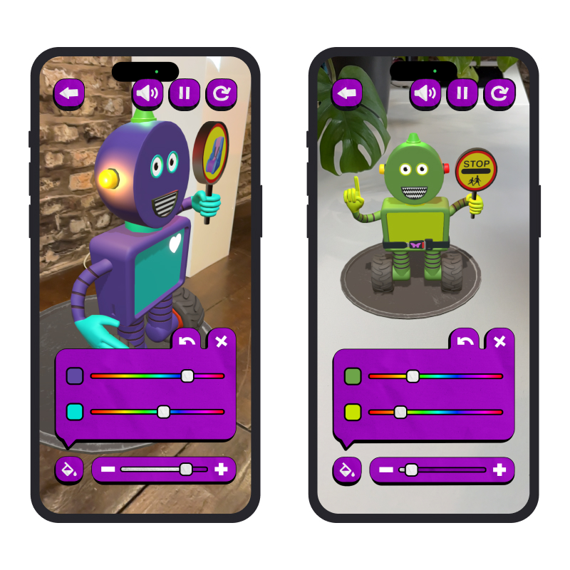 Colour-picker feature on the road safety robot